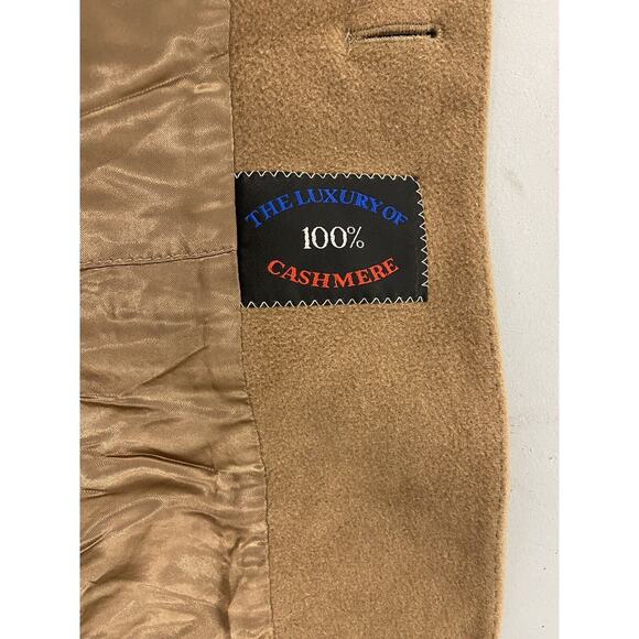 Smiths Bermuda Cashmere Coat Men SZ 44 S Vintage 1970s Made in England Tan Gent - Picture 6 of 10